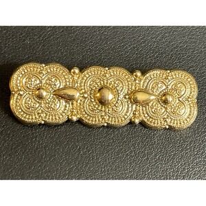 1928 Jewelry Bar Brooch Victorian Revival Floral Gold Tone Pin